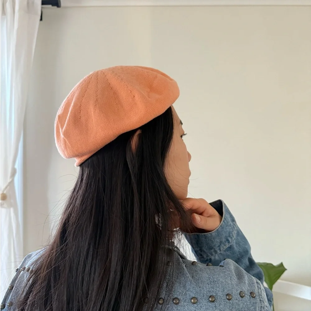 Parkhurst 100% Cotton Knit French Beret With Sunprotection Peach Color NWOT - Picture 7 of 8